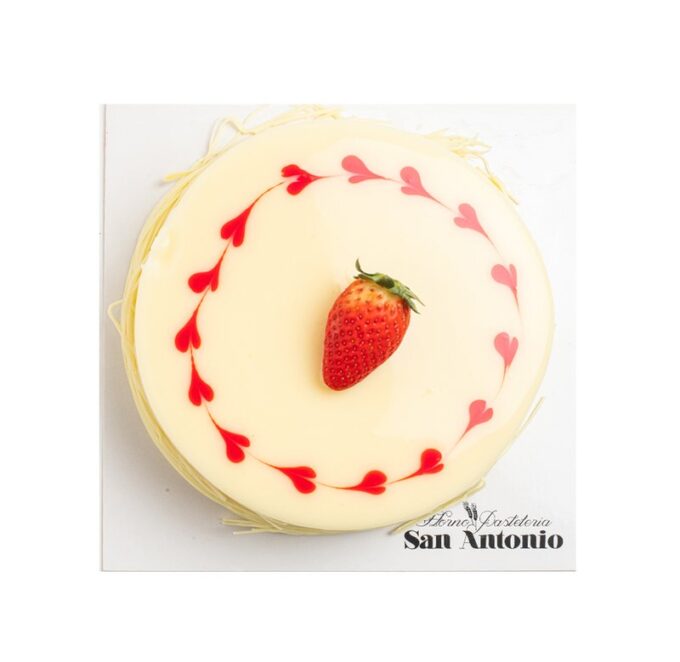 Tarta de queso y fresa San Valentín