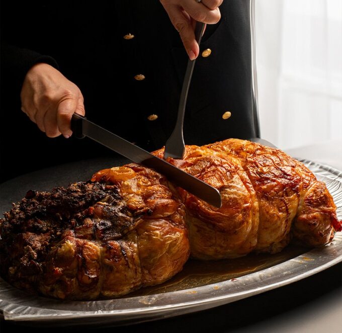 Pavo relleno asado de Navidad