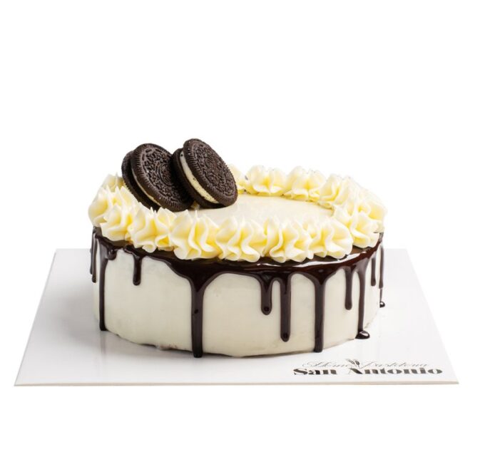 Tarta de mousse de Oreo.